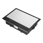 Puszka podłogowa na gniazda modułowe 8 x 45x45mm lub 16 x 22,5x45mm, pokrywa: materiał własny, czarna