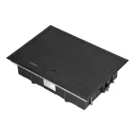 Puszka podłogowa na gniazda modułowe 8 x 45x45mm lub 16 x 22,5x45mm, pokrywa: stal nierdzewna, czarna