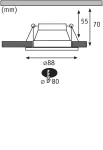 PAULMANN Oprawa do wbudowania COLE COIN LED 3-STEP DIM 1x6W 470lm 2700K IP44 230V biały / czarny