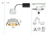 PAULMANN Oprawa do wbudowania COLE COIN LED 3-STEP DIM 1x6W 470lm 2700K IP44 230V biały / złoty-matowy