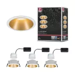PAULMANN Oprawa do wbudowania COLE COIN LED 3-STEP DIM zestaw 3x6W 470lm 2700K IP44 230V biały / złoty-matowy