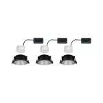 PAULMANN Oprawa do wbudowania COLE COIN LED 3-STEP DIM zestaw 3x6W 470lm 2700K IP44 230V Cz/Srebrny-matowy