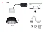 PAULMANN Oprawa do wbudowania COLE COIN LED 3-STEP DIM zestaw 3x6W 470lm 2700K IP44 230V Cz/Srebrny-matowy