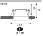 PAULMANN Oprawa do wbudowania COLE COIN LED 3-STEP DIM 1x6W 470lm 2700K IP44 230V biały / srebrny matowy