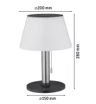 PAULMANN Lampka stołowa solarna LILLESOL LED 3-STEP .DIM 45lm 3000K IP44 stal nierdzewna / metal