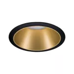 PAULMANN Oprawa do wbudowania COLE GU10. max. 10W 88mm 230V czarny matowy/ złoty matowy