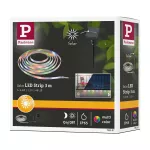 PAULMANN Taśma LED solar RGB + czujnik zmierzchu 3m IP44 czarny / tworzywo sztuczne