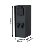 PAULMANN Zewnętrzna kolumna zasilająca RIO 2GN. 24V Plug & Shine + 2GN. 230V IP44 stal szlachetna antracyt