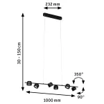 PAULMANN Lampa wisząca PURIC PANE LED SH Zigbee 6X6W 2700K DIM 450lm 2700K IP20 230V czarny mat /metal