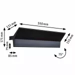 PAULMANN Oprawa ścienna STINE 13W + 4W 2700K 1400lm DIM 230V czarny matowy