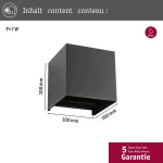 PAULMANN Oprawa elewacyjna CYBO LED SH Zigbee 2x2.5W 2700K 2x155lm IP44 100x100mm 230V antracyt / aluminium