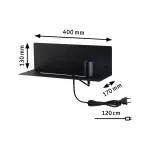 PAULMANN Oprawa ścienna DEVARA E27 max.1x40W USB C 230V czarny mat /metal
