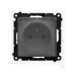 SIMON 55 WMDW-50123x-116A Gniazdo wtyczkowe do wersji IP44 z uszczelką (moduł) 16 A, 250 V~, szybkozłącza. Klapka transparentna; Grafitowy mat