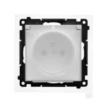 SIMON 55 WMDW-50123x-111A Gniazdo wtyczkowe do wersji IP44 z uszczelką (moduł) 16 A, 250 V~, szybkozłącza. Klapka transparentna; Biały mat