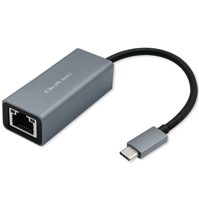 Qoltec Adapter USB-C na RJ45 Ethernet | 1000Mb/s | Aluminiowa obudowa 