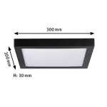 PAULMANN Plafoniera ABIA LED 22W 2200lm 300x300mm 2700K IP20 230V czarny mat / tworzywo sztuczne