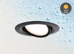 PAULMANN Oprawa do wbudowania NOVA LED PLUS DIM wychylna 6W 470lm 93mm 2700K IP65 230V czarny matowy