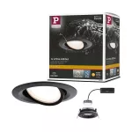 PAULMANN Oprawa do wbudowania NOVA LED PLUS DIM wychylna 6W 470lm 93mm 2700K IP65 230V czarny matowy