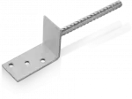 Wspornik słupa do zabetonowania, kształt l FI 20x200 mm 80x80x4,0 mm