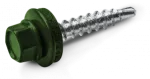 Wkręt samowiercący do konstukcji drewnianej (farmer) typ OD 4,8x55mm z podkładką T14 RAL 6020 [OP 100 szt.]