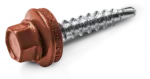 Wkręt samowiercący do konstukcji drewnianej (farmer) typ OD 4,8x55mm z podkładką T14 RAL 8017 [OP 100 szt.]