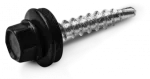 Wkręt samowiercący do konstukcji drewnianej (farmer) typ OD 4,8x55mm z podkładką T14 RAL 9005 [OP 100 szt.]