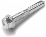 Wkręt samowiercący do mocowania blach typ ON 5,5x38mm z podkładką T14 RAL 9006 [OP 100 szt.]