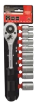 Kpl. nasadek 9 szt. 10-22 mm grzechotka 1/2'' Cr-V sanit