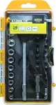 Zestaw wkrętak T bity nasadki PVC box 28cz