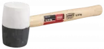 Młotek gumowy 340g trzonek drewniany biało-czarny