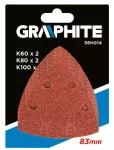 Papiery szlifierskie z rzepem, 83 x 83 x 83 mm (K60x2, K80x2, K100x1), 5 szt.