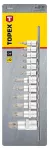 Bity Torx na nasadce 1/4, 3/8, 1/2", zestaw 12 szt.