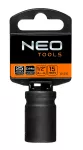 Nasadka udarowa 1/2", 15 x 38mm, Cr-Mo