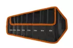 Klucze płaskie dwustronne, super cienkie, 5.5 x 27 mm, zestaw 8 szt., materiałowe etui