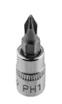 Końcówka wkrętakowa PH1 na nasadce 1/4", krótka, 37 mm