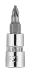 Końcówka wkrętakowa PZ1 na nasadce 1/4", krótka, 37 mm