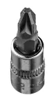Końcówka wkrętakowa PZ2 na nasadce 1/4", krótka, 37 mm