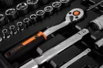 Klucze nasadowe 1/2", 1/4", zestaw 73 szt., CrV