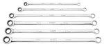 Klucze oczkowe z grzechotką, długie, zestaw 6 szt., 8 - 19 mm, miękkie etui