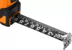 Miara zwijana stalowa Super Black 7,5 m x 25 mm, auto blokada, dwa przyciski stop, magnes