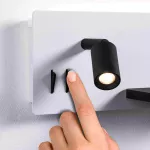 Oprawa ścienna SERRA LED DIM USB-C LEFT 650/200lm 2700K 230V biały matowy / czarny matowy