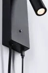 Oprawa ścienna HULDA LED DIM USB-C 2.5W 130lm 3000K 230V czarny matowy / metal