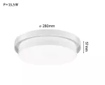 Plafoniera MALIK LED 3-STEP DIM 13.5W 280mm 850lm 2700K IP20 230V biały / tworzywo sztuczne