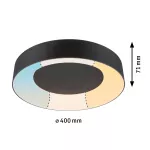 Plafoniera CASCA LED 23W 2100lm okrągła 400mm 2700/4000/6500K IP44 230V czarny matowy / tworzywo sztuczne