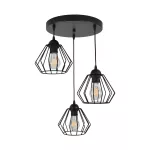 Waya 3P E27, lampa wisząca, max. 3x60W, czarna