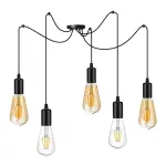 LINO 5P E27, lampa wisząca, max. 5x60W, czarna