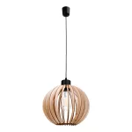 PALLA 270 1P E27, lampa wisząca, max. 60W, czarna, okrągły klosz, drewno