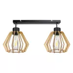 SOLIN 2P E27, oprawa ścienno-sufitowa, max. 2x60W, czarna, drewno