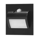 DRACO LED NEW 1,5W, oprawa schodowa podtynkowa, 12VDC, 30lm, 4000K, czarny, czujnik ruchu i zmierzchu