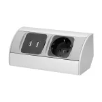 Gniazdo meblowe 1x2P+Z (Schuko), 2xUSB (typ A, 2,1A)